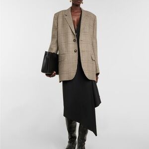 Petar Petrov Issa Virgin Wool Coat Neutrals Houndstooth Print SZ 6